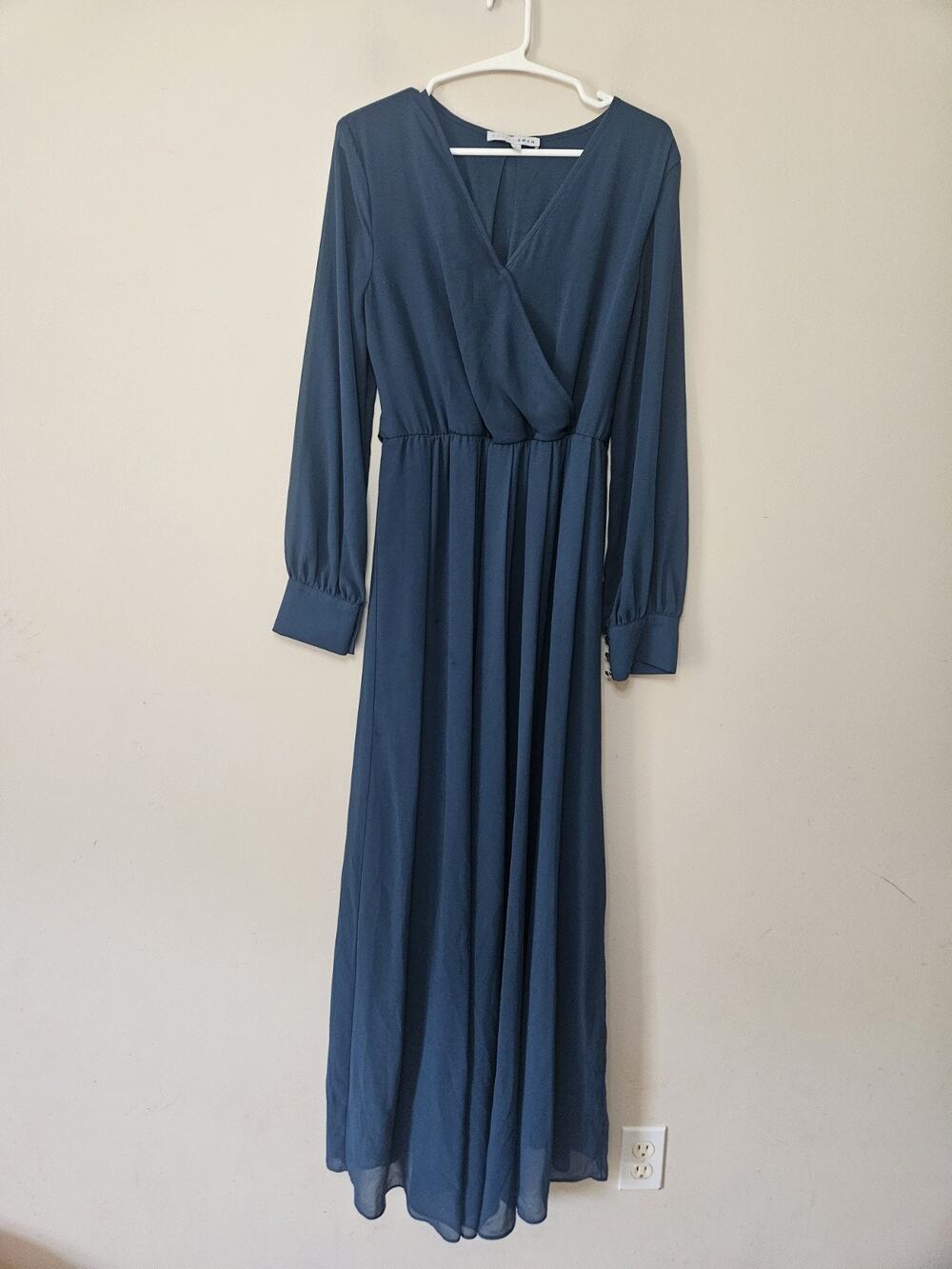 Baltic Born Blue Maxi Long Wrap Dress Women's Size Large